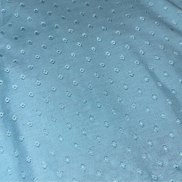 Lilly Pulitzer L Elsa Light Blue Swiss Polka Dot Long Sleeve 3 Button Ruffle Top - Picture 12 of 12